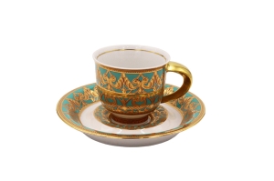 Набор чашка с блюдцем 0,10 л, (2 шт). Александрия, бирюза арт.52120413-2292kc