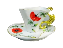 Чашка с блюдцем 0,15л. Дали, маки арт.46120425-240Kk