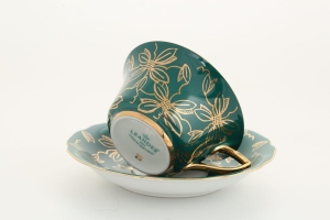 Чашка низкая с блюдцем Зеленая 0,1 л. 13120424-B411