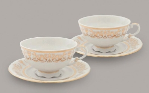 Набор из двух чайных пар 0,2 л. Соната Золотые узоры арт.07140425-1373
