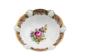 Миска на ножке глад. ажур. 23 см Диана, Весенний букет арт.38116165-1811