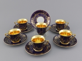 Набор чашек высоких 0,05л с прям., нож. 6шт Темно-синий арт.13160413-D341