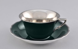 Чашка низкая с блюдцем 0,1 л. арт.13120424-282E (темно-зеленая)