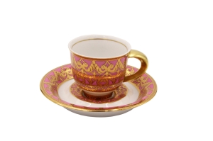 Набор чашка с блюдцем 0,10 л, (2 шт). Александрия, розовая арт.52120413-2291kc