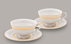 Набор из двух чайных пар 0,2л. Золотая отводка арт.07140425-1239