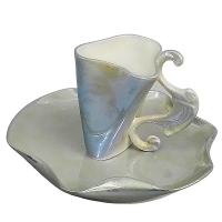 Чашка высокая с блюдцем 0,15л. Дали, перламутр арт.46120414-2006