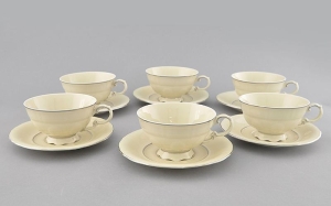Набор чайных пар Слоновая кость 6 шт. 0.2 л. арт.07560425-1138