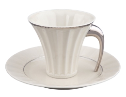 Чашка с блюдцем 0,20 л. Египетская коллекция, слоновая кость платина арт.61120415-2014k